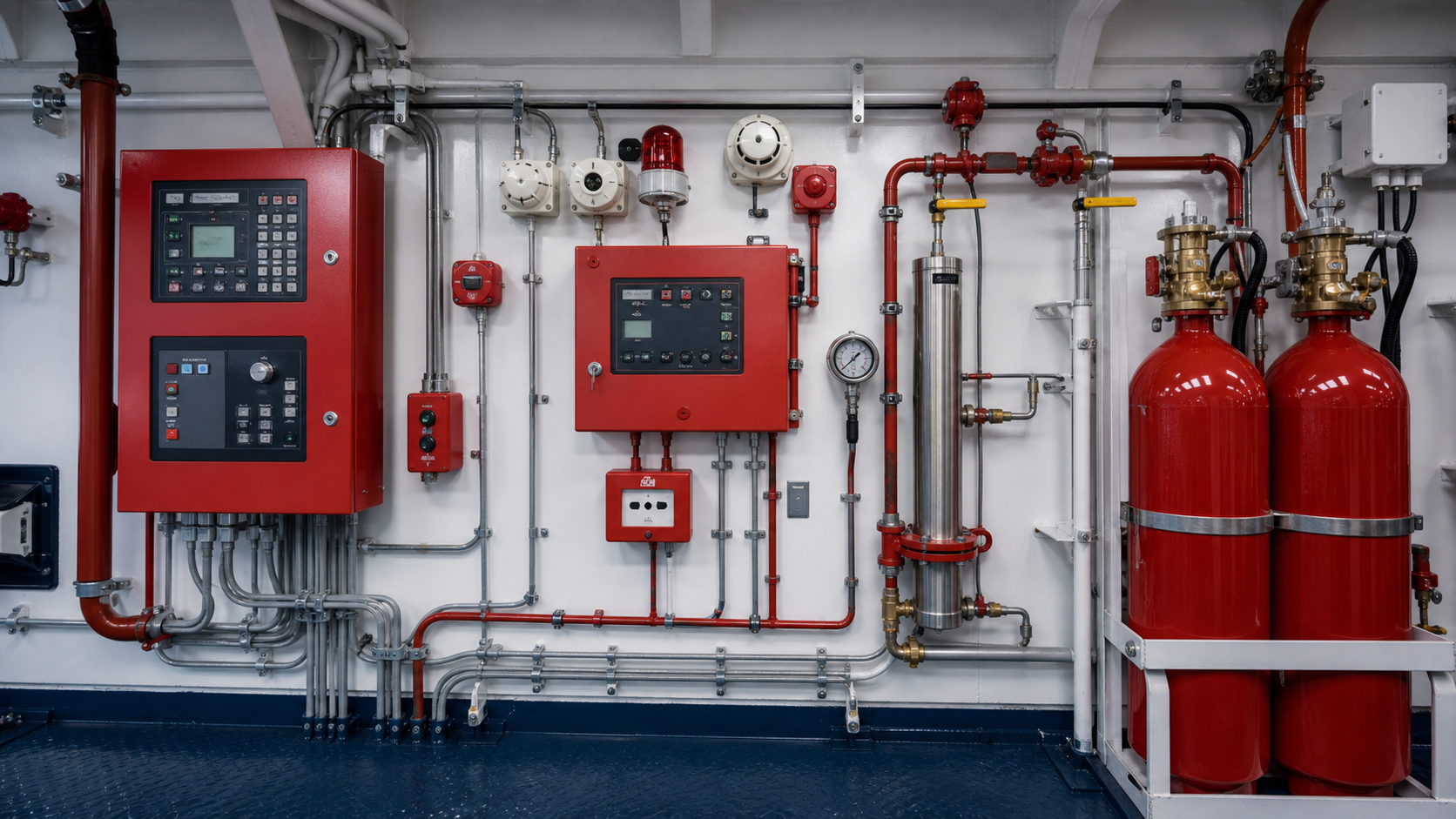 Fire and gas detection equipment installed in a technical area
