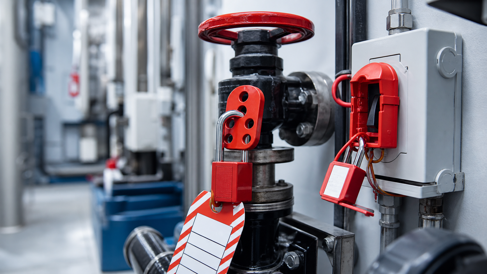 Lock Out Tag Out equipment on industrial isolation point