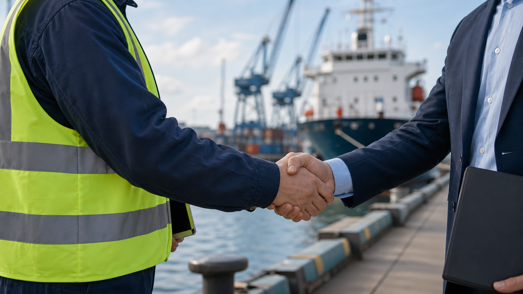 Partner-supported marine services coordination at port